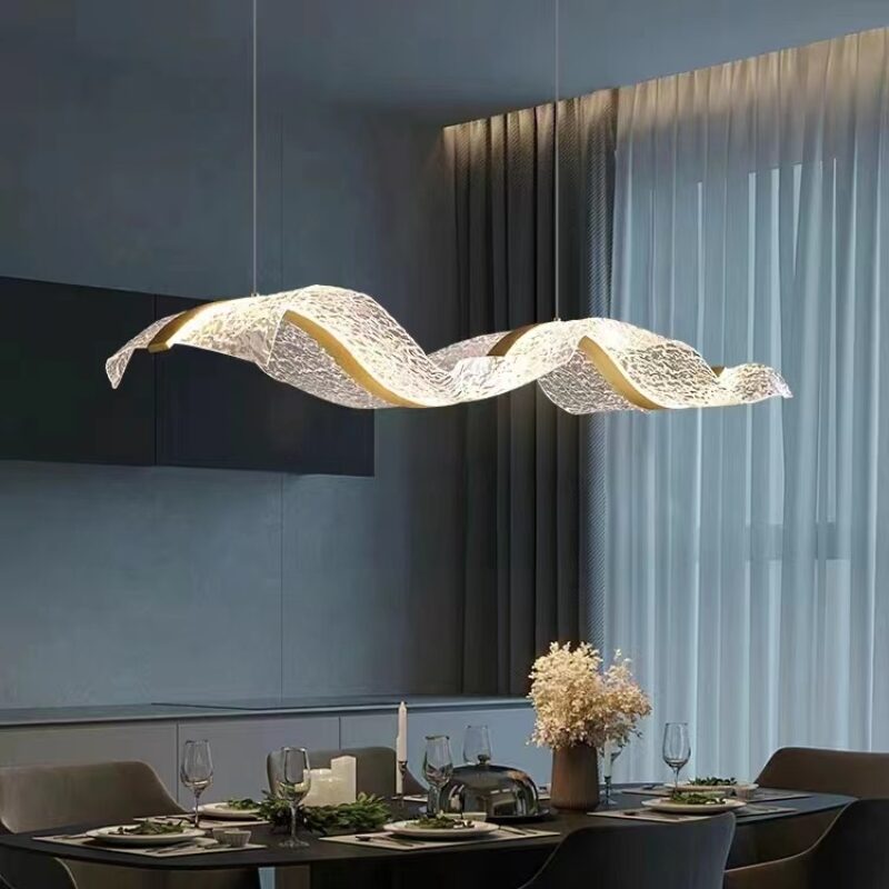 D0094 Dutti LED Acrylic Wave Modern Chandelier for Dining Room, Restaurant, Ballroom, Lobby, Showroom