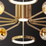 DB003 DUTTI LED Brass Chandelier 2023 new Designer Modern Luxury Living Room bedroom available astronomical star Tri-color Light Change