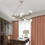 Dutti D0059 magic bean LED chandelier Rustic antler Nordic postmodern for living room dining room bedroom study room creative personality molecular wood lamps