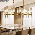 Dutti D0073 LED Chandelier rectangular brass creative European American Contemporary Nordic art for restaurant hall living room bedroom villa