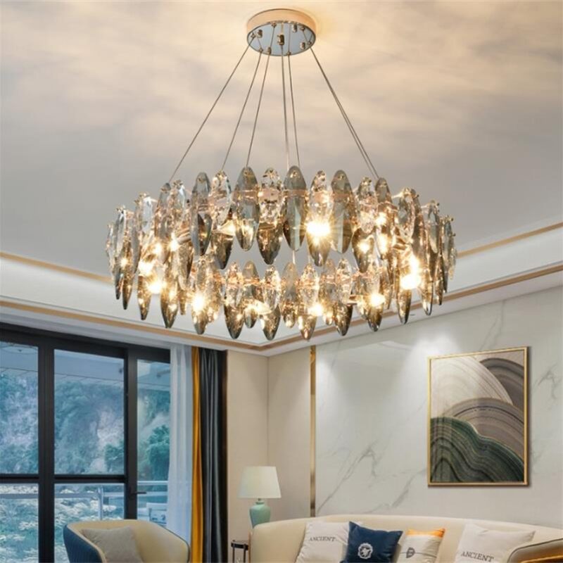 Dutti D0083 LED chandelier modern light luxury crystal decoration creative personality American new style lamp electroplating