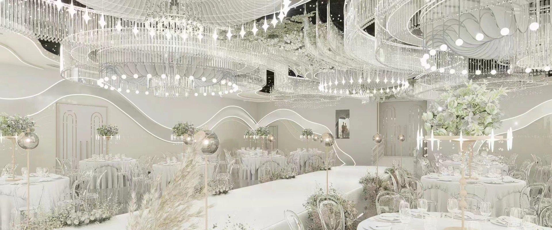 Dutti LED Non-standard Modern Chandelier Large Crystal Ceiling Pendant Lighting OEM ODM for Wedding Ballroom UK