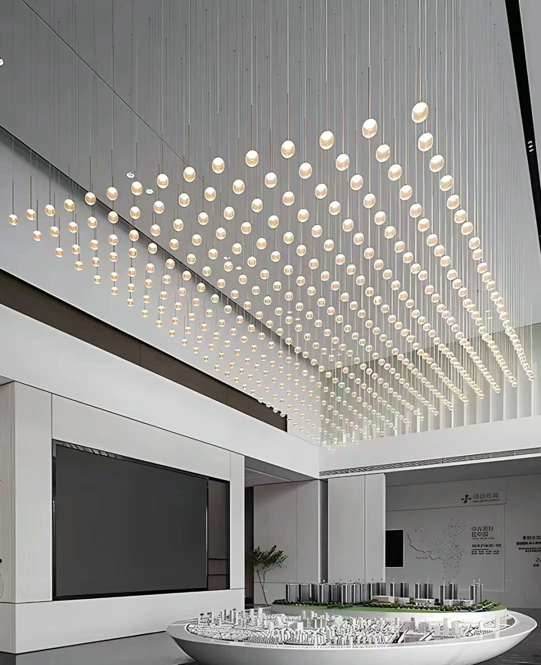 Elevate Showrooms with the DUTTI LED Crystal Ball Non-standard Modern Chandelier OEM/ODM
